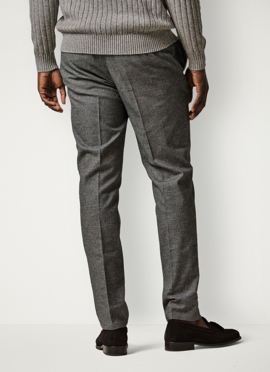 Profuomo Slim fit pantalon met steekzakken - achterkant 6 middengrijs
