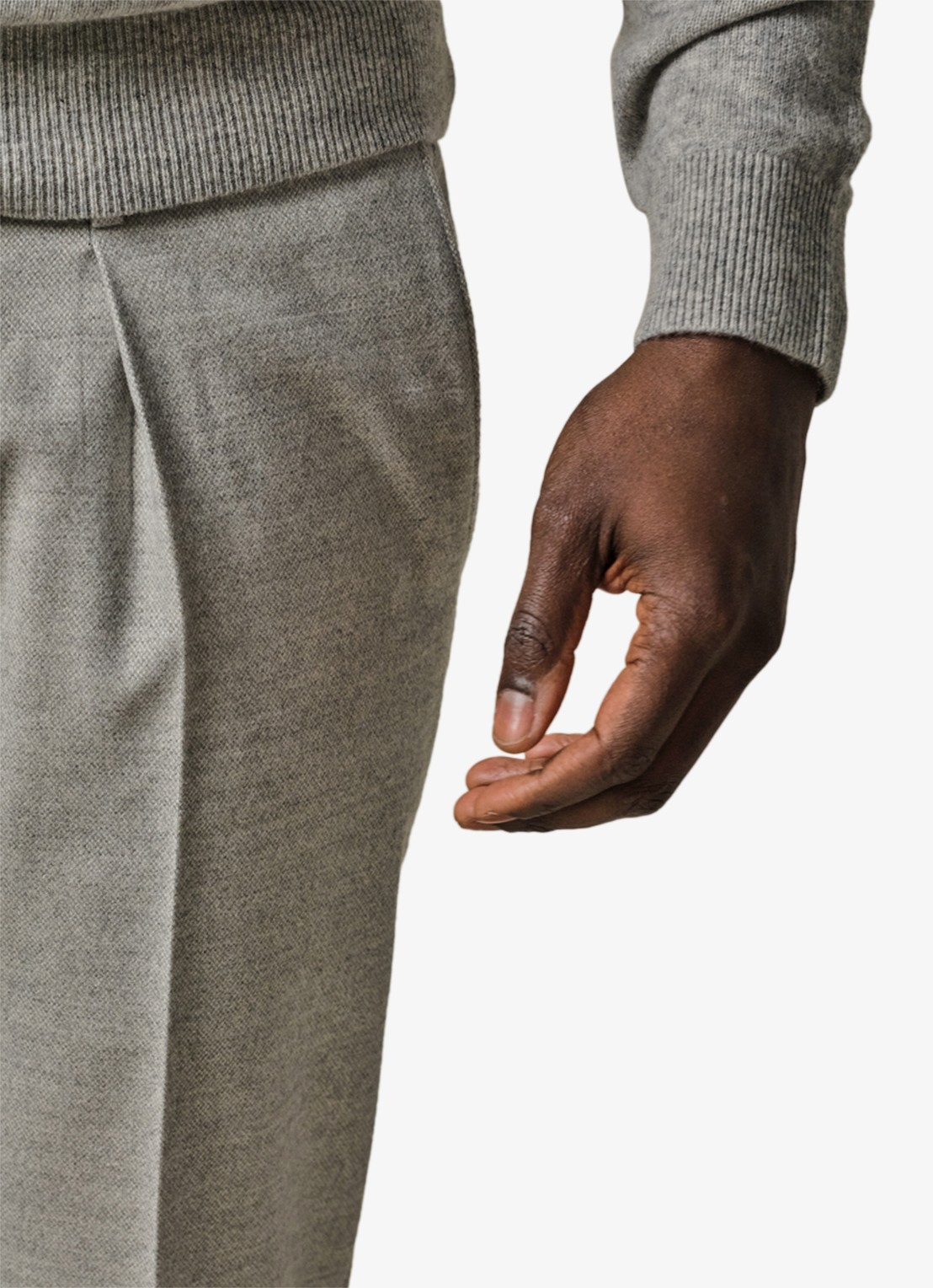 Profuomo Slim fit pantalon met steekzakken - detail 3 grijsmele