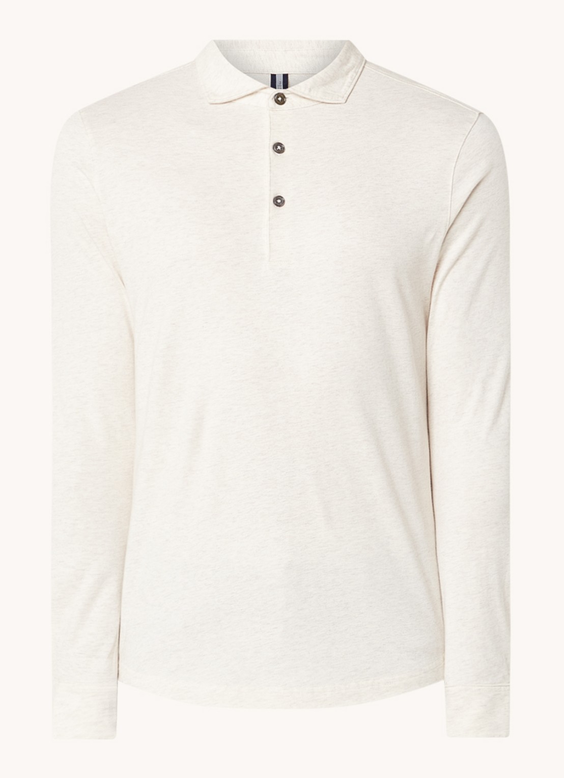 Profuomo Slim fit polo met gemêleerd dessin - voorkant 2 beige