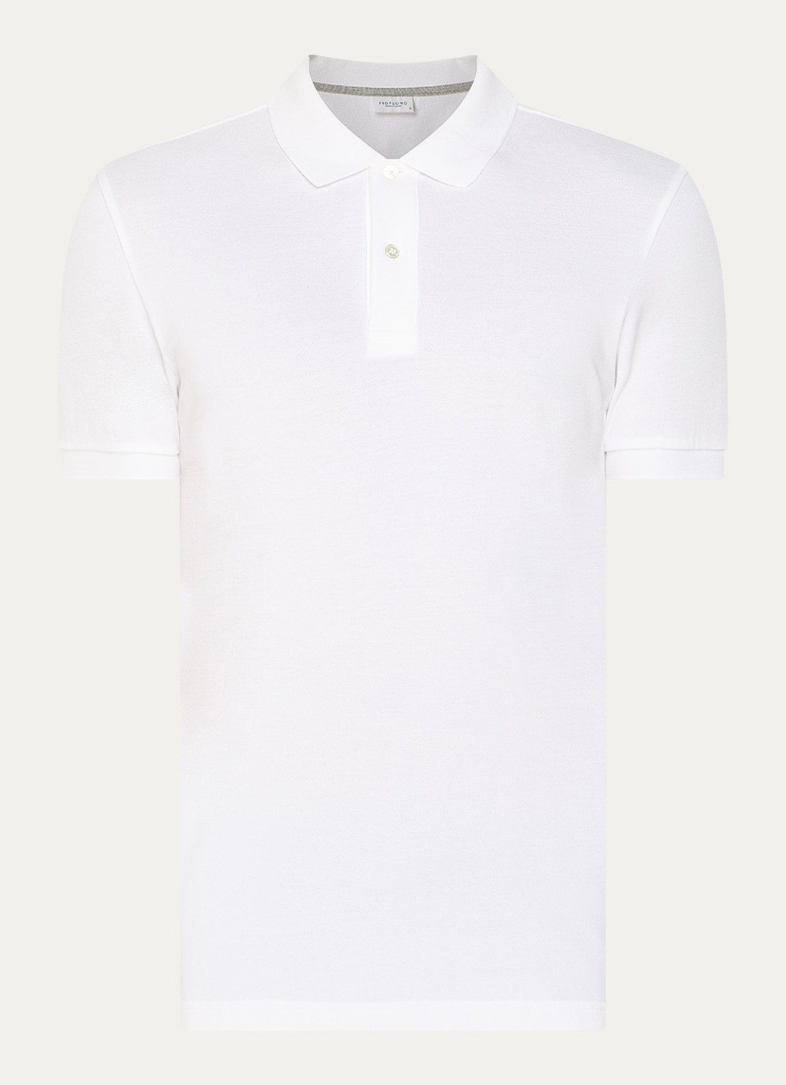 Profuomo Slim fit polo  - voorkant 3 wit