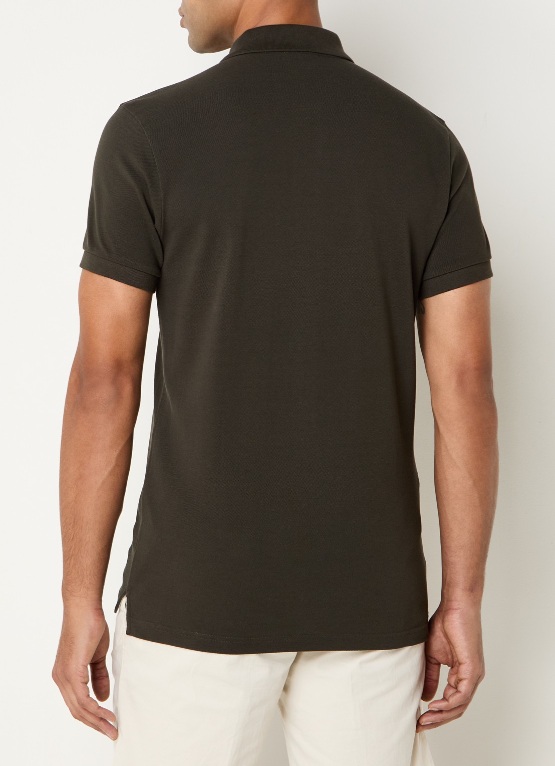 Profuomo Slim fit polo  - achterkant 2 donkerbruin