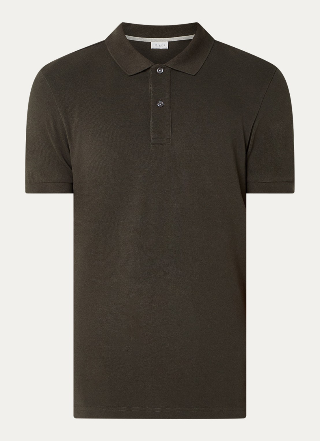 Profuomo Slim fit polo  - voorkant 3 donkerbruin