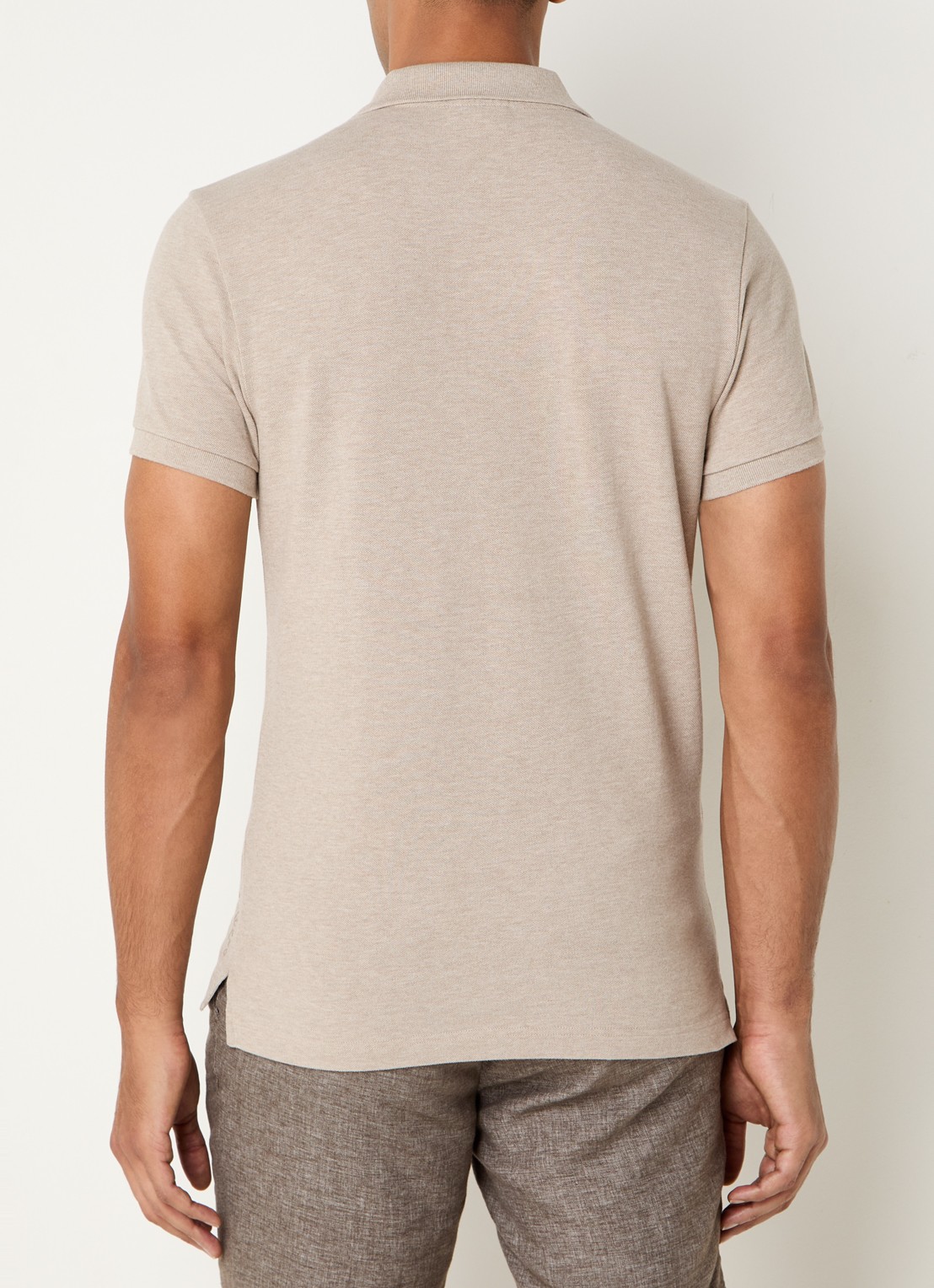 Profuomo Slim fit polo  - achterkant 2 beige