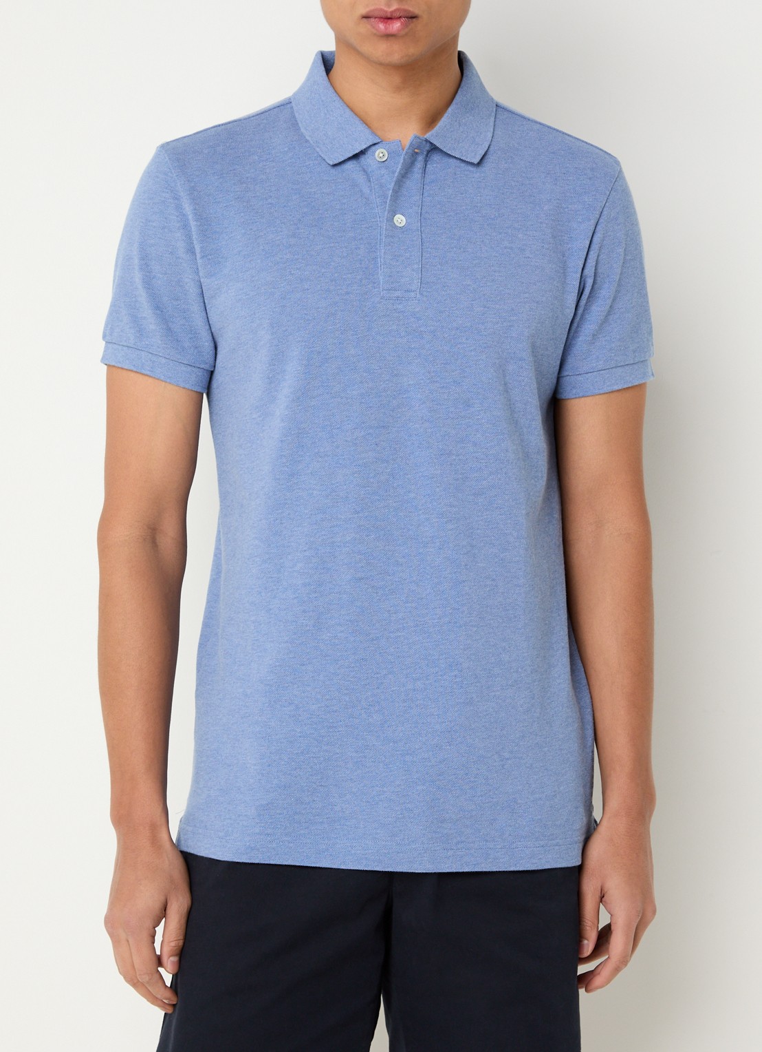 Profuomo Slim fit polo  - detail blauw