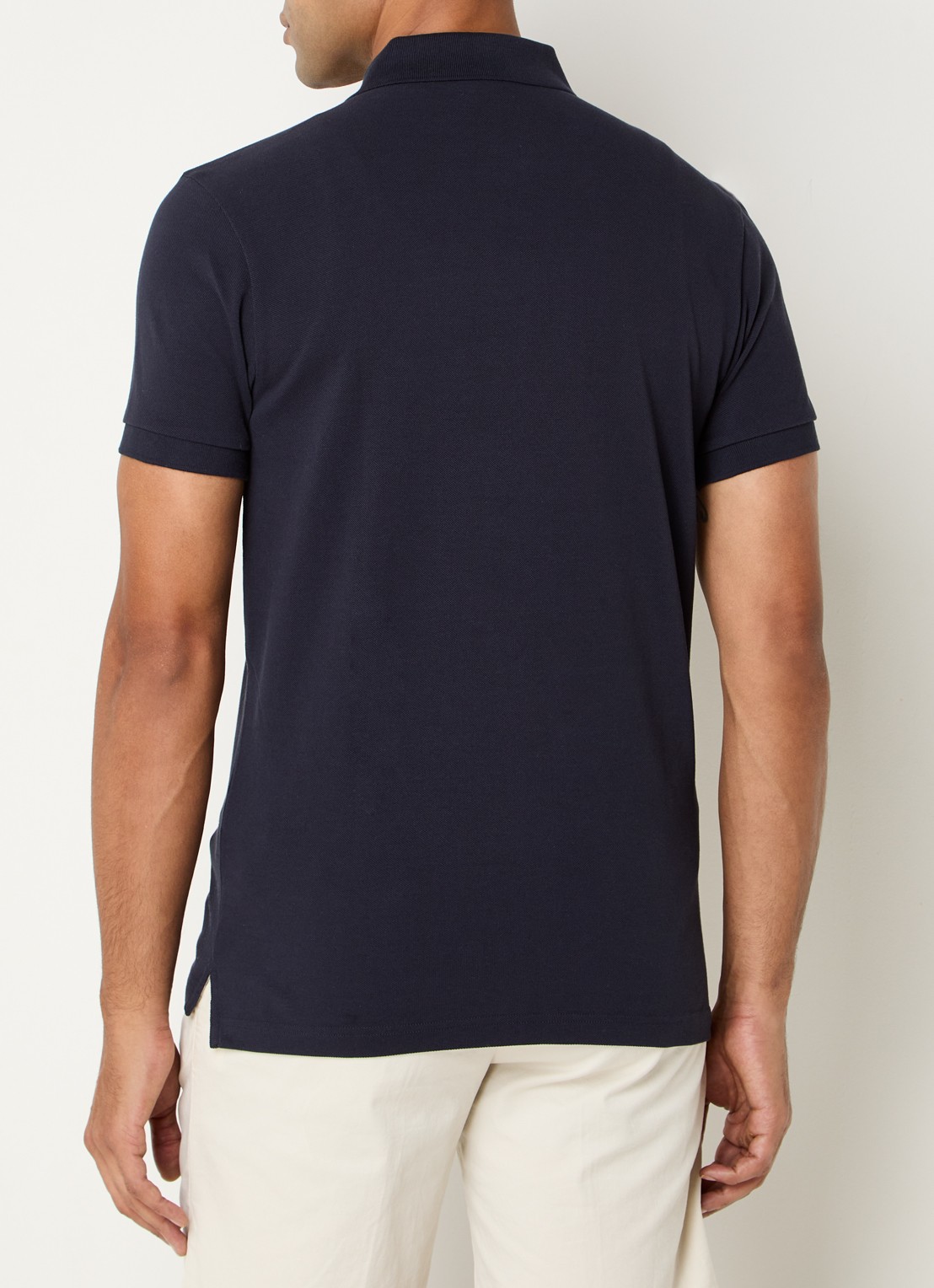 Profuomo Slim fit polo  - achterkant donkerblauw
