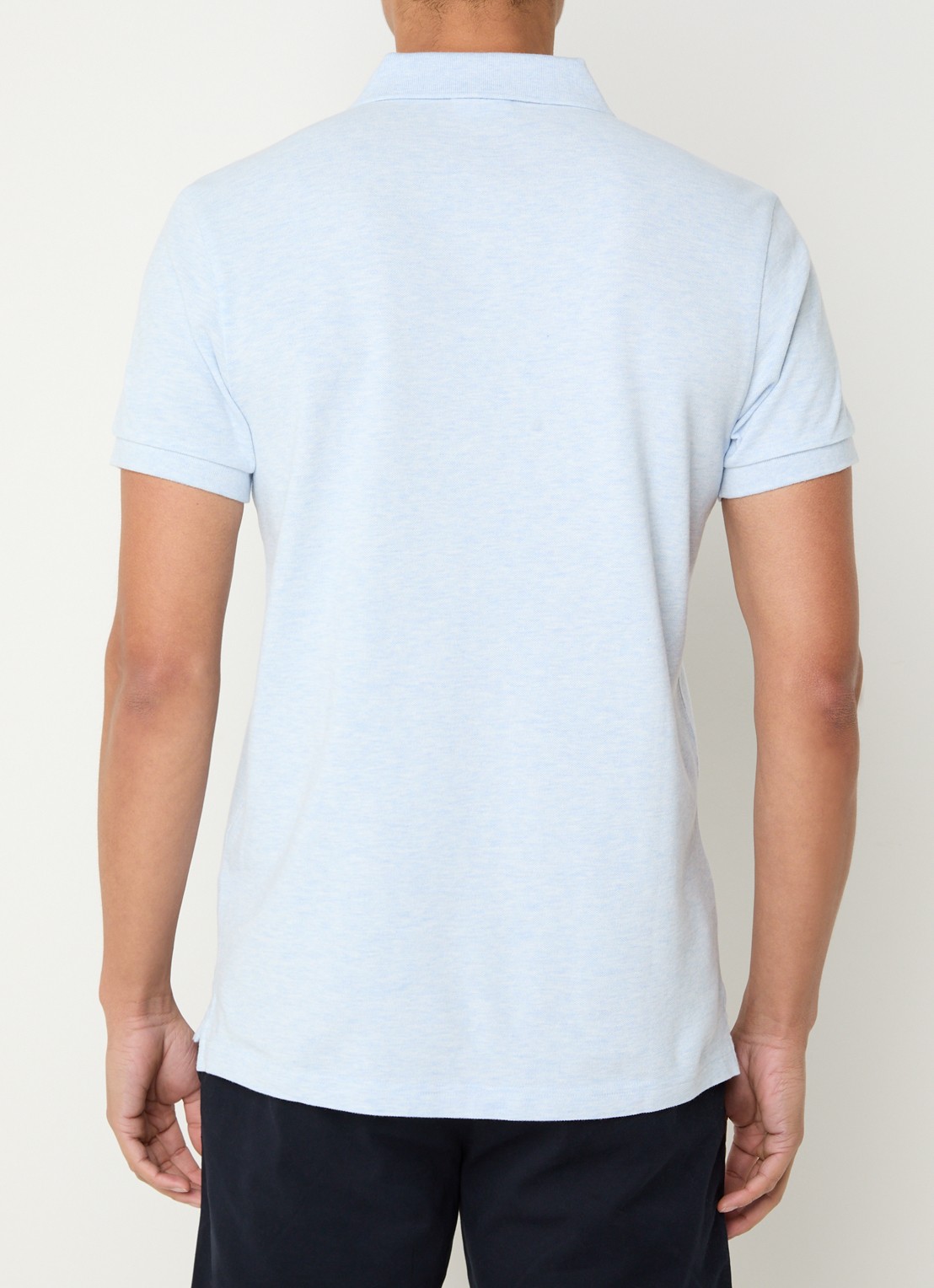 Profuomo Slim fit polo  - achterkant lichtblauw
