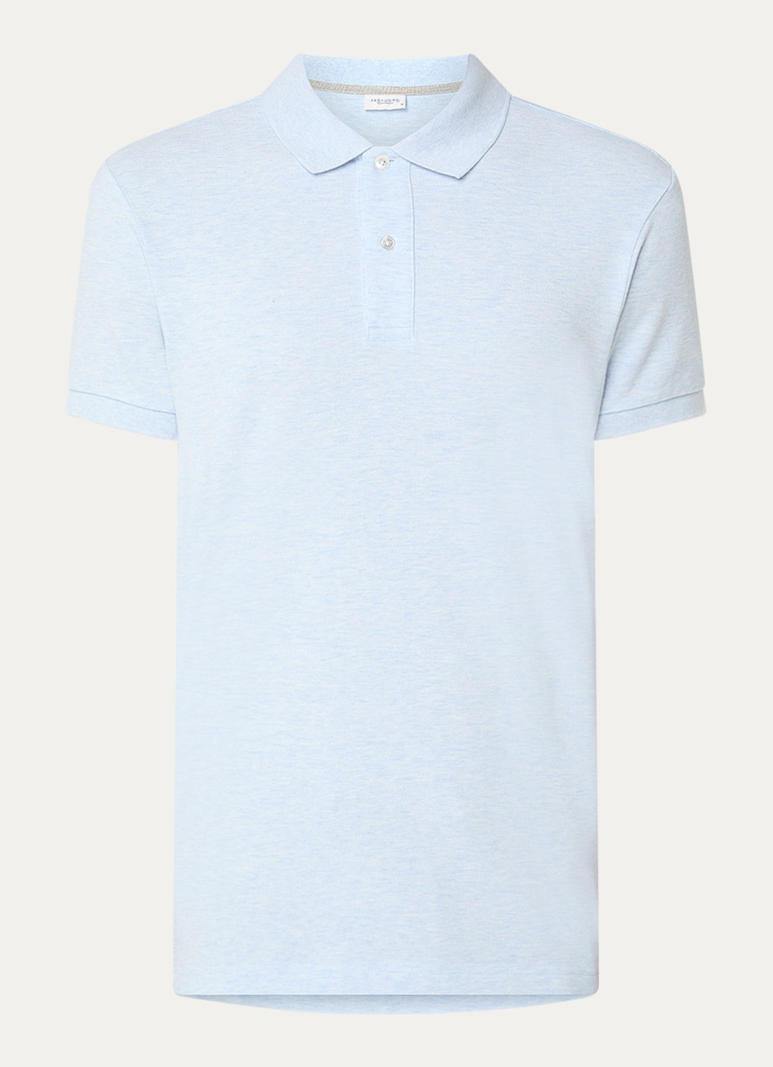 Profuomo Slim fit polo  - voorkant 3 lichtblauw