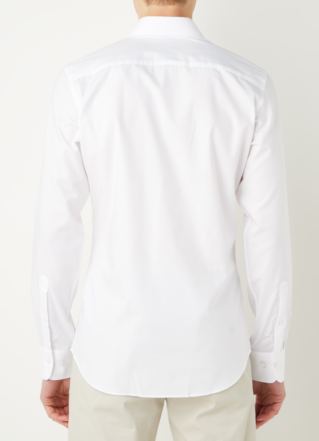 Profuomo Slim fit strijkvrij overhemd - achterkant 3 wit