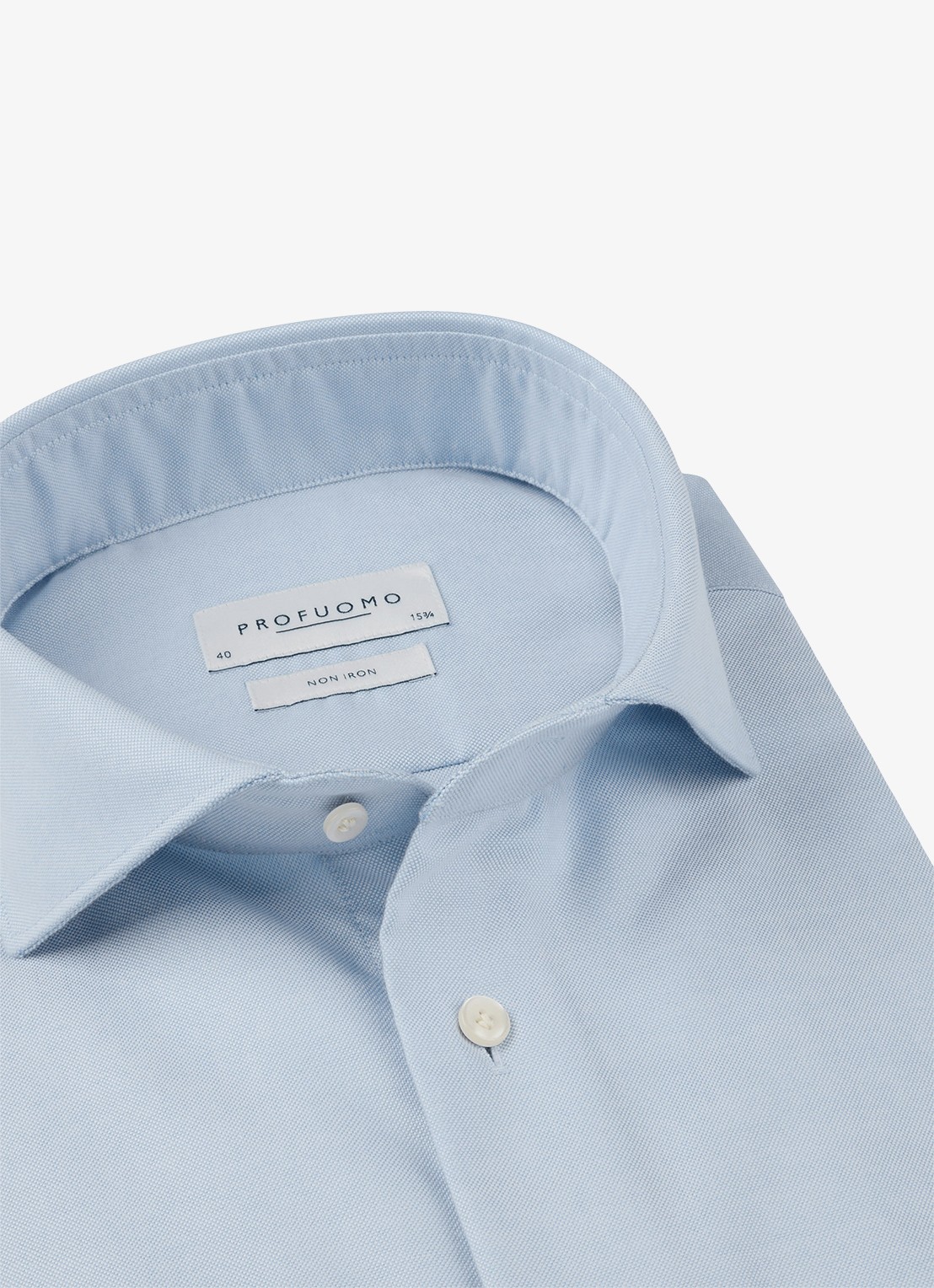 Profuomo Slim fit strijkvrij shirt met cutaway kraag - detail 2 blauw