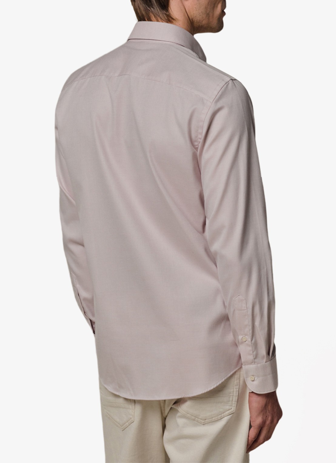 Profuomo Slim fit strijkvrij shirt met cutaway kraag - achterkant 6 roze