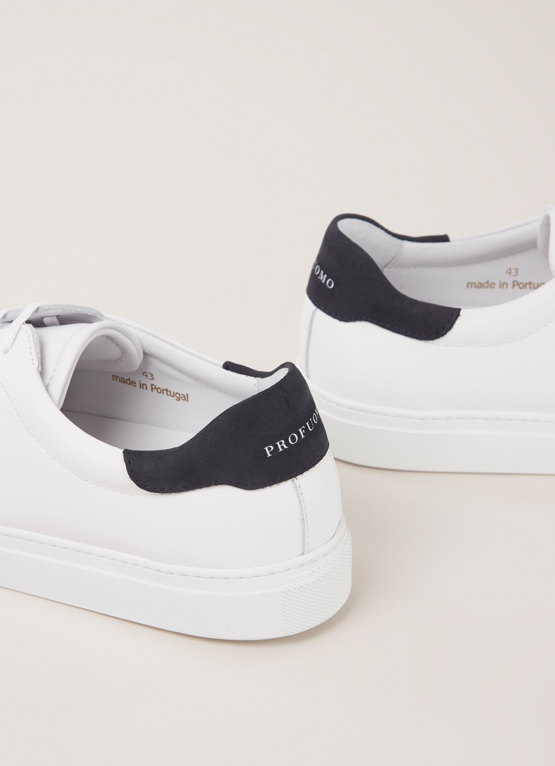 Profuomo Sneaker met suède detail - detail wit