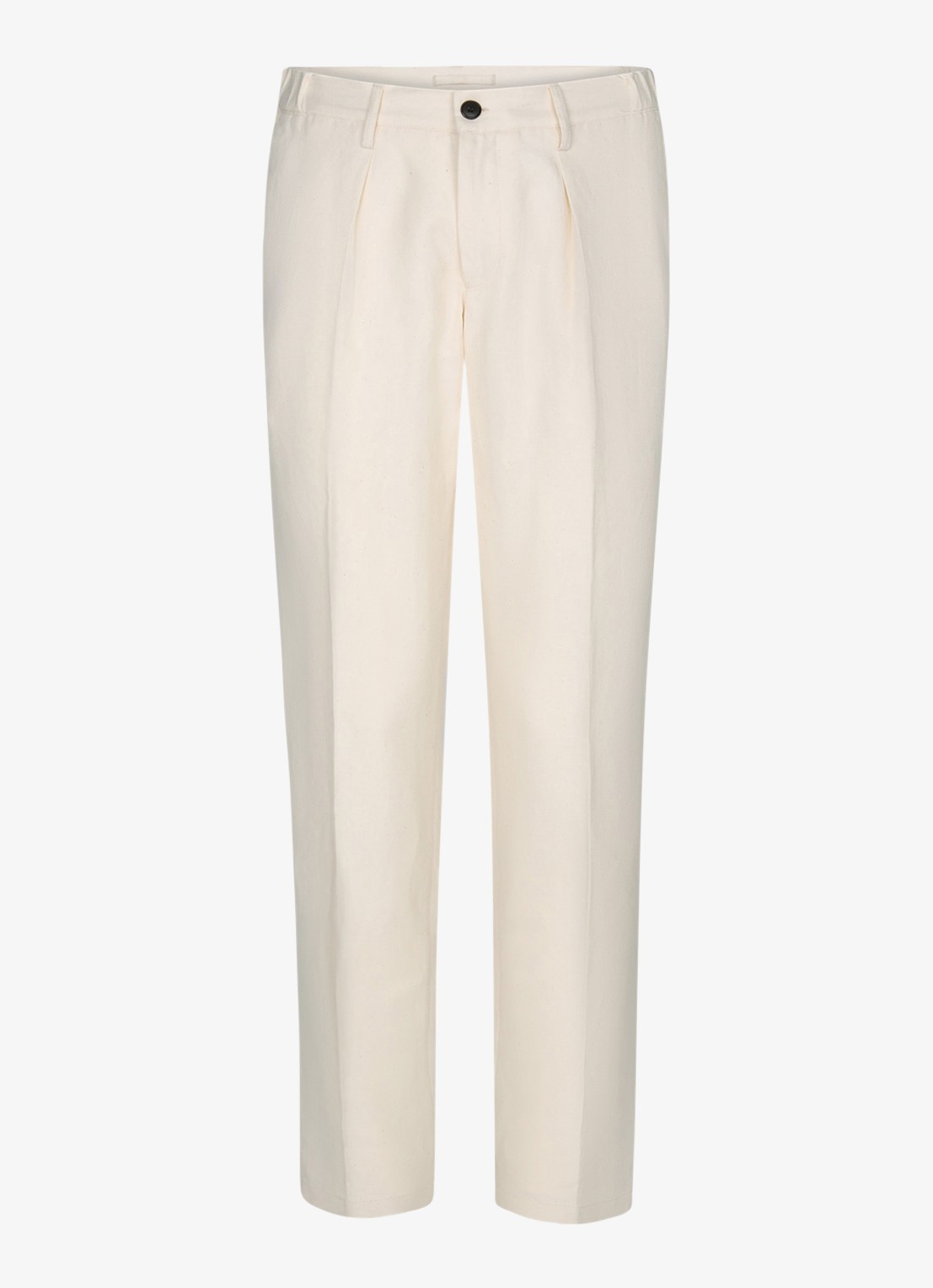 Profuomo Straight fit chino in linnenblend - voorkant wit