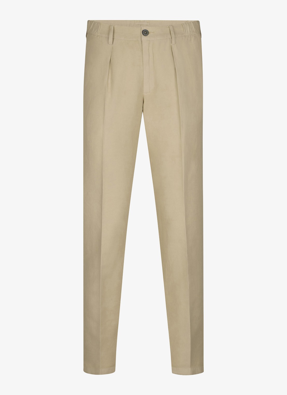 Profuomo Straight fit chino katoen linen blend - voorkant zand