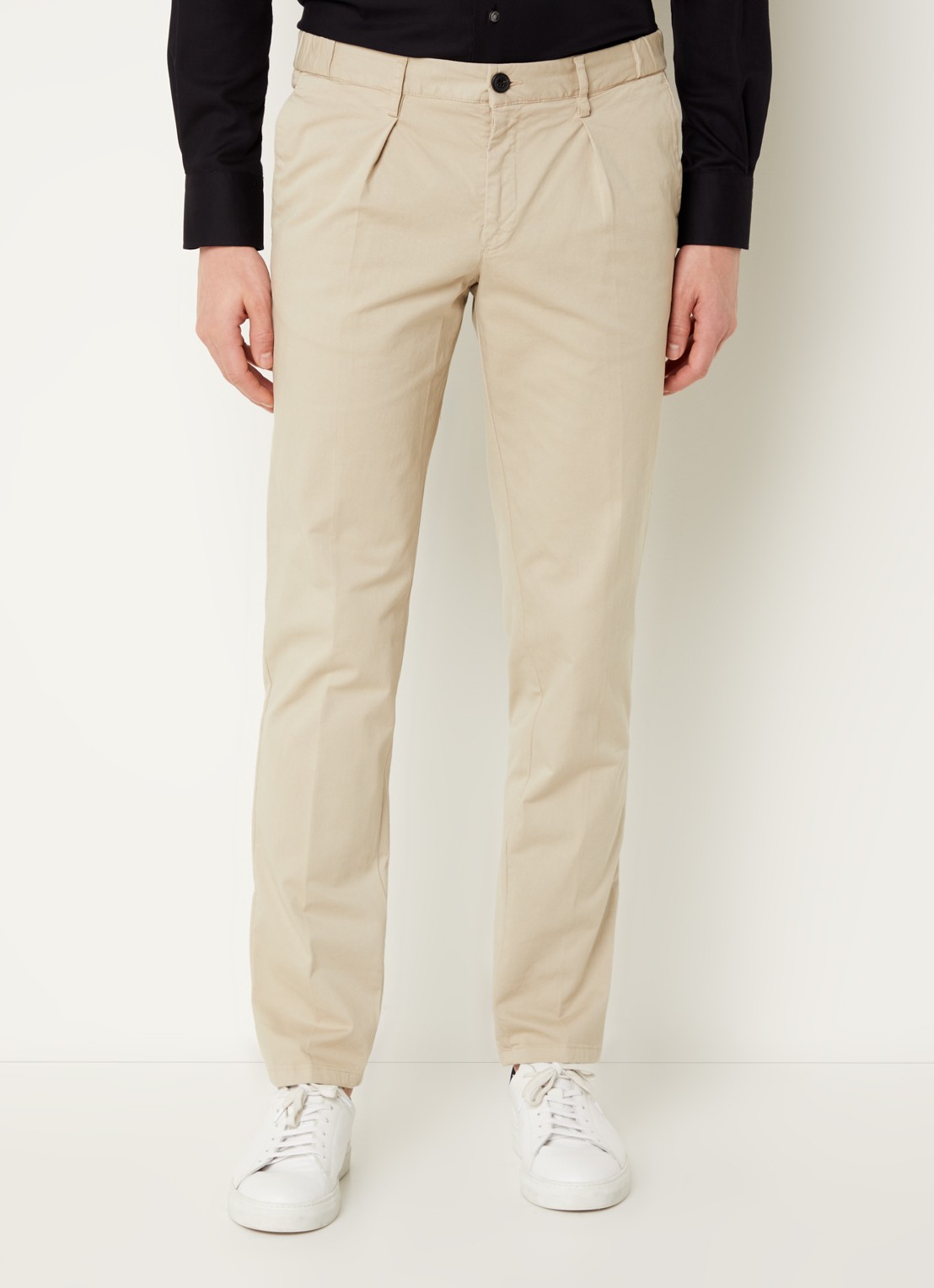 Profuomo Straight fit chino met steekzakken - detail beige