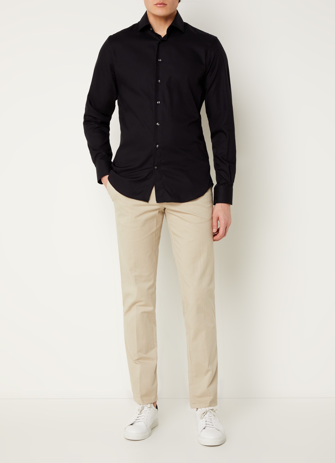 Profuomo Straight fit chino met steekzakken - voorkant 4 beige