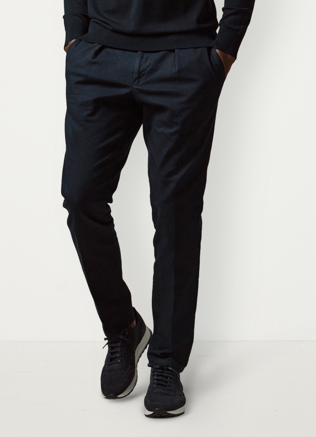 Profuomo Straight fit chino met steekzakken - detail 3 donkerblauw