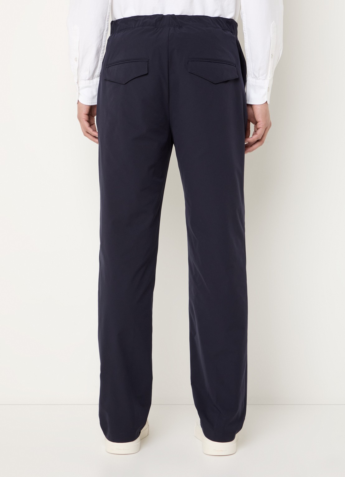 Profuomo Straight fit chino met steekzakken - achterkant donkerblauw