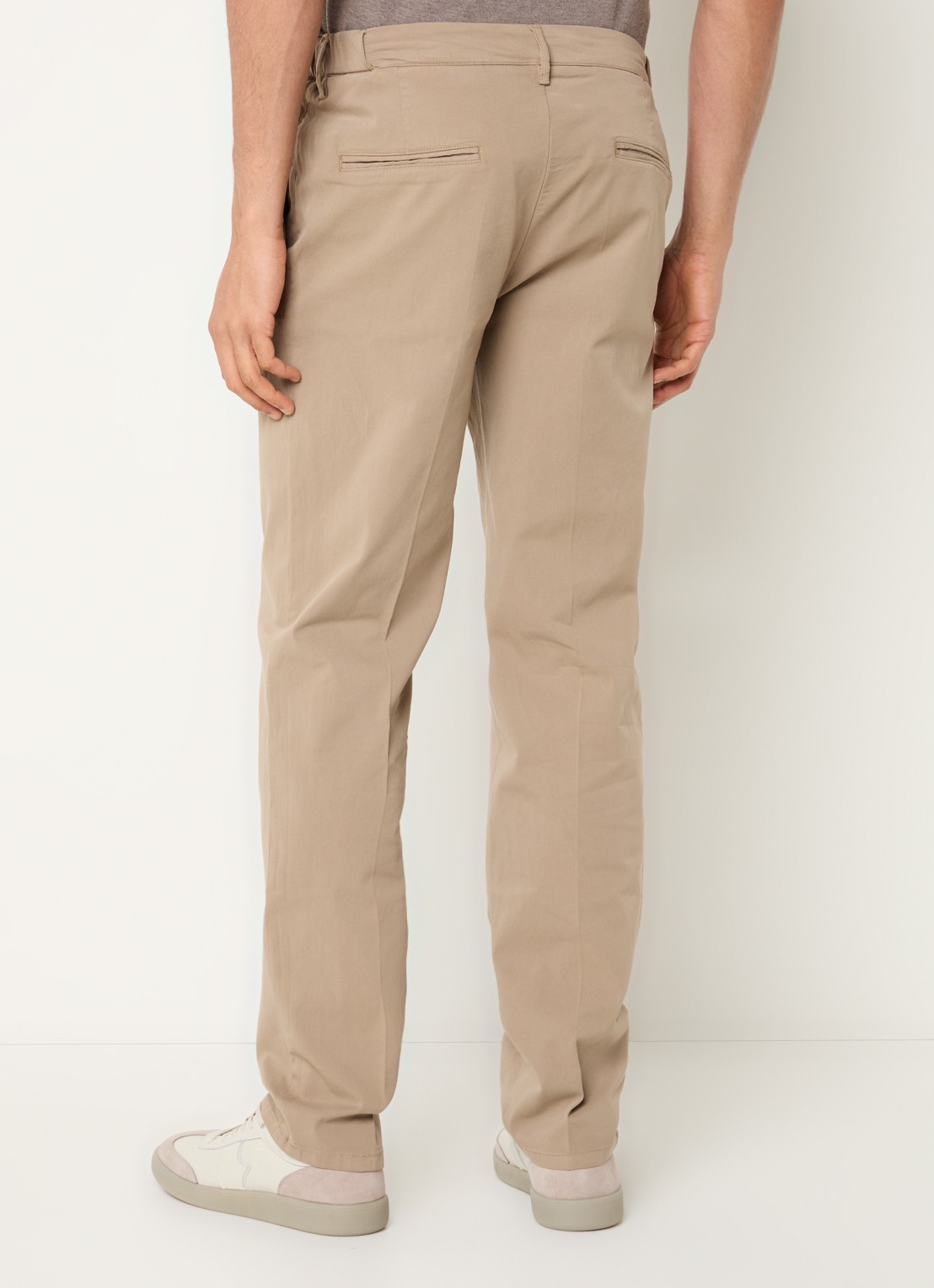 Profuomo Straight fit chino met stretch - achterkant taupe