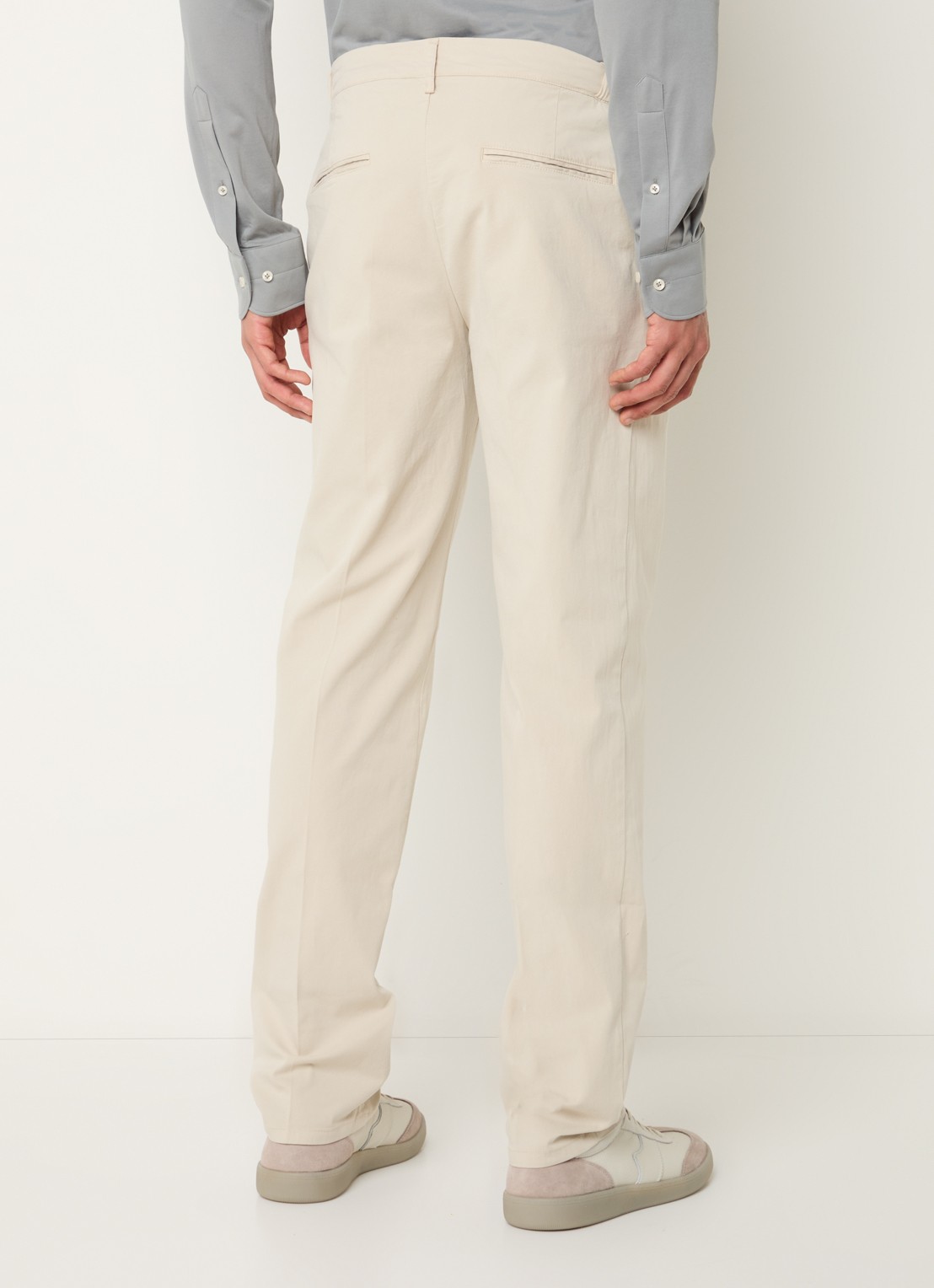 Profuomo Straight fit chino met stretch - achterkant zand