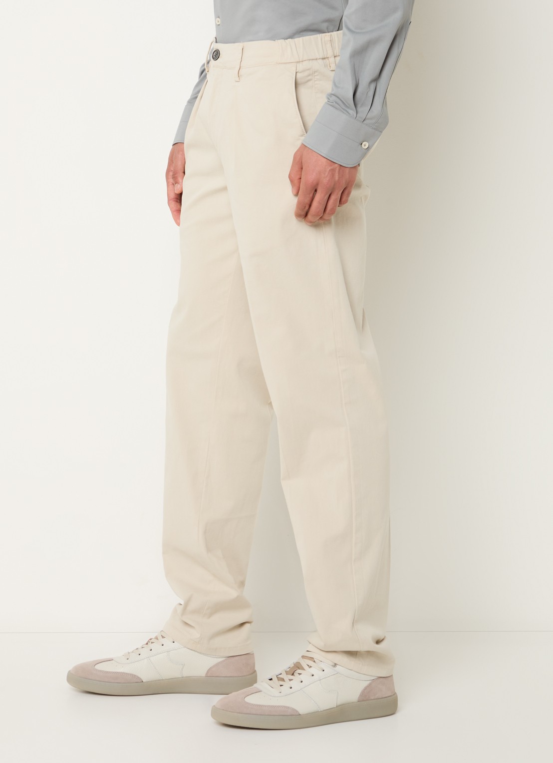 Profuomo Straight fit chino met stretch - detail 3 zand