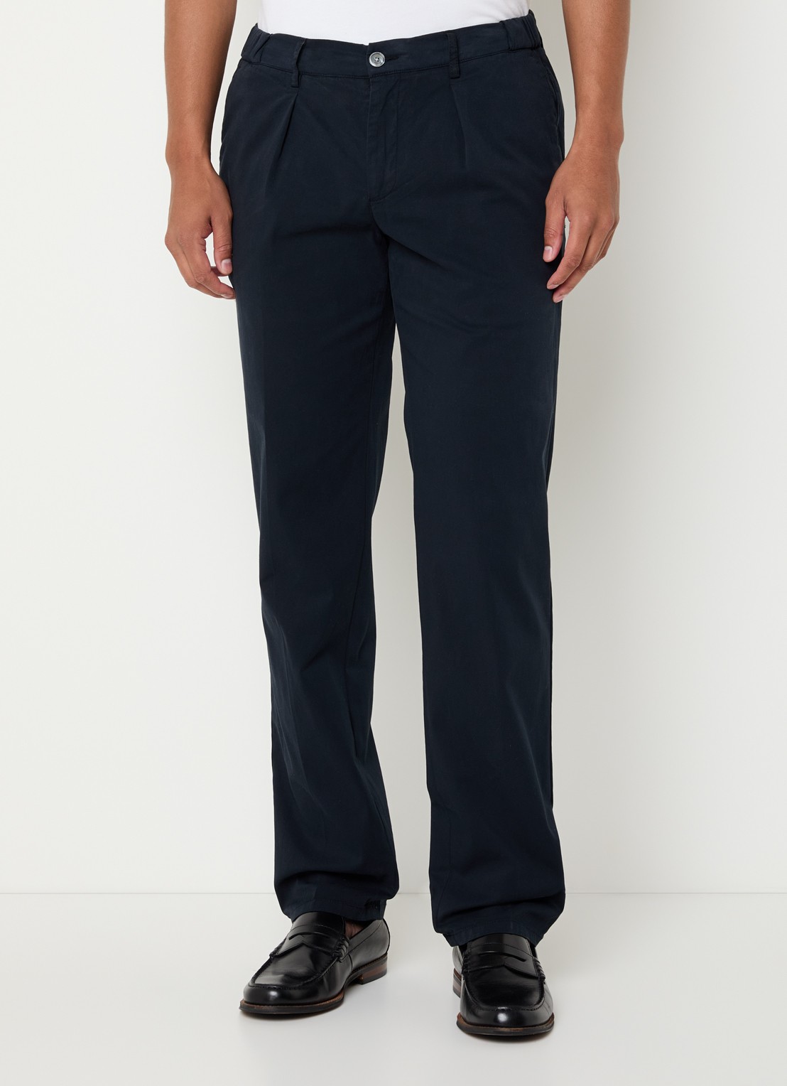 Profuomo Straight fit chino met stretch - detail 4 donkerblauw