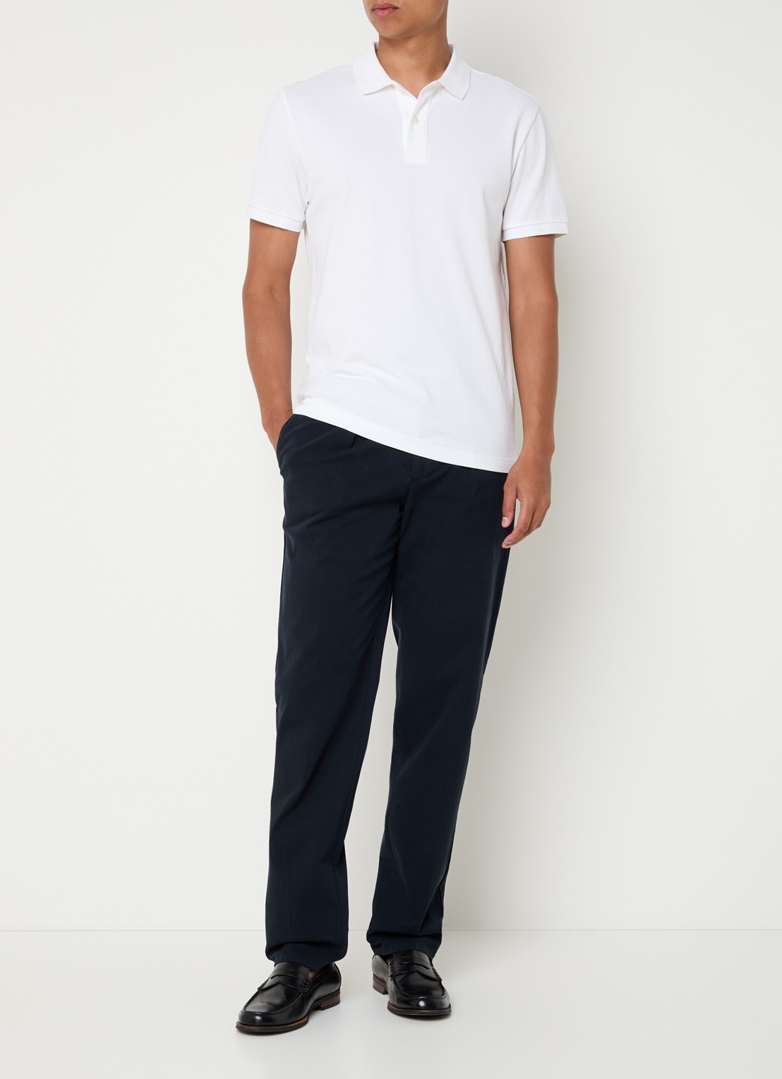 Profuomo Straight fit chino met stretch - voorkant 3 donkerblauw