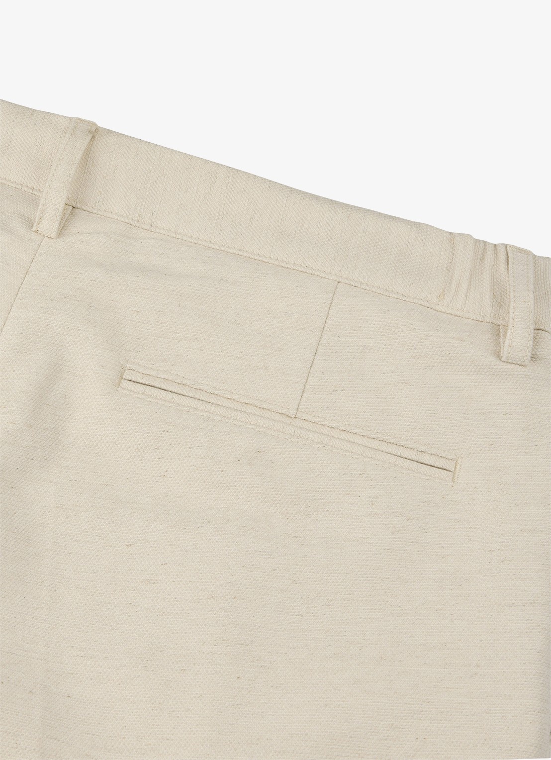 Profuomo Straight fit korte broek in linnenblend - detail 3 wit