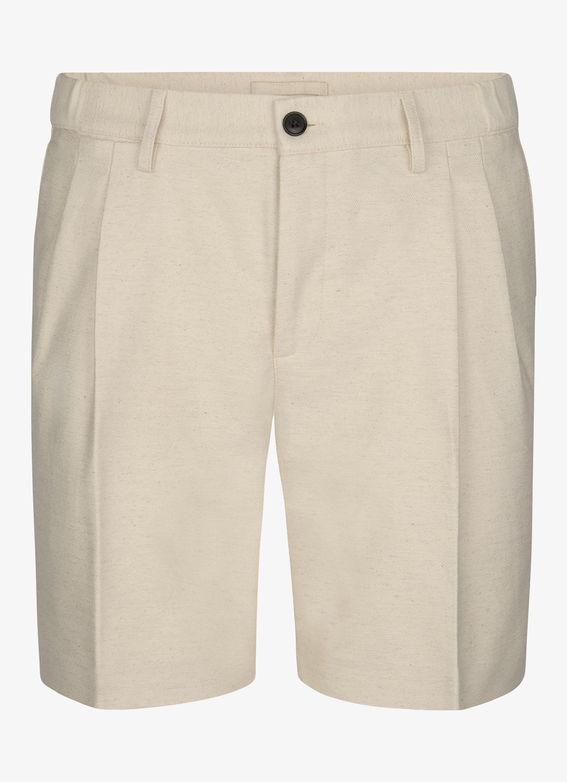 Profuomo Straight fit korte broek in linnenblend - voorkant 5 wit
