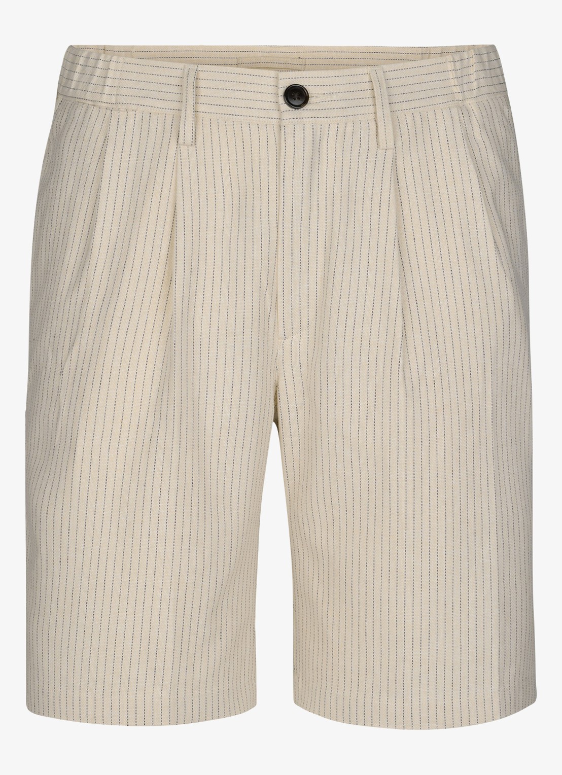 Profuomo Straight fit korte broek in linnenblend - voorkant 5 gebroken wit