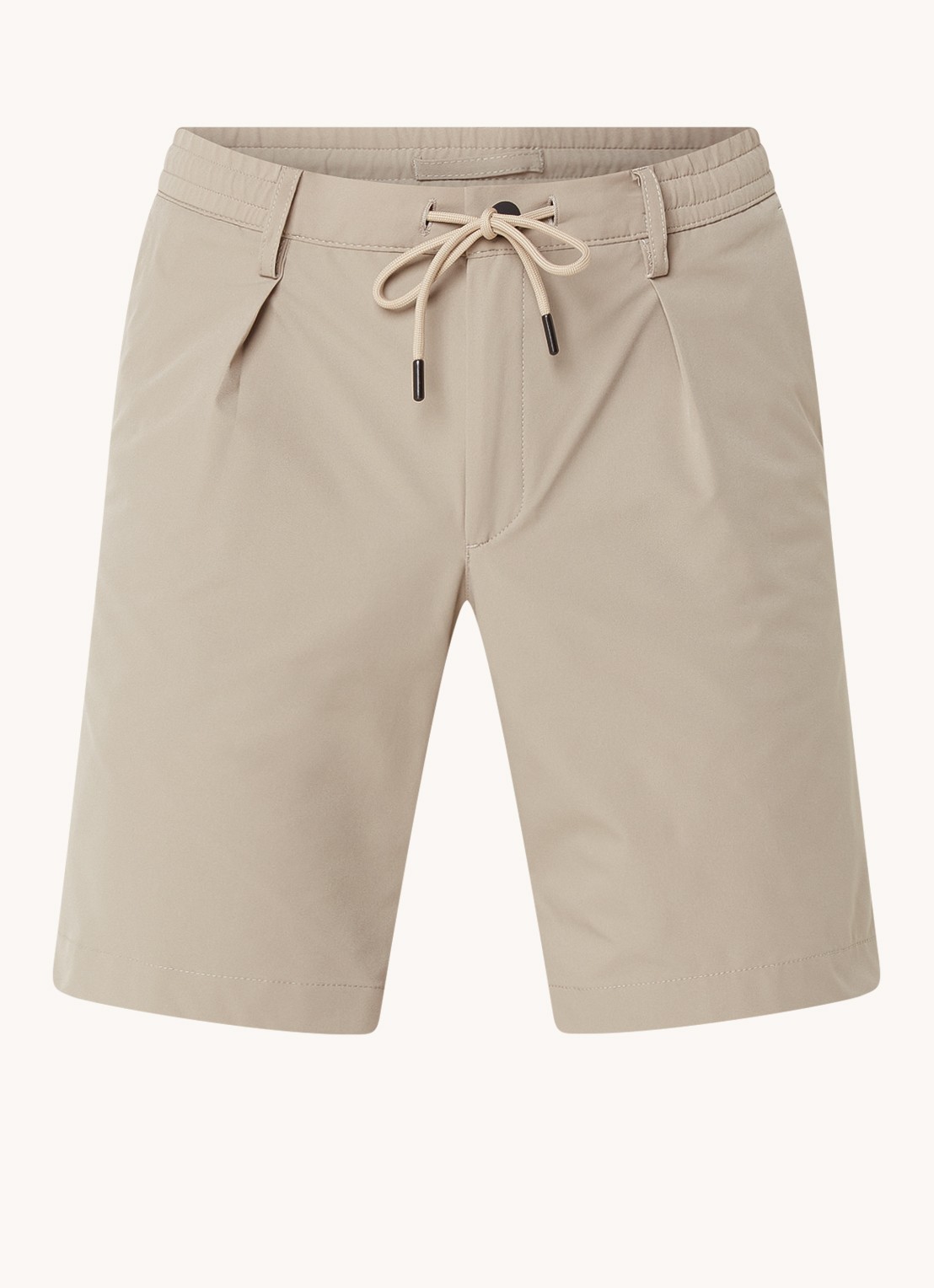 Profuomo Straight fit korte chino met trekkoord - voorkant olijfgroen
