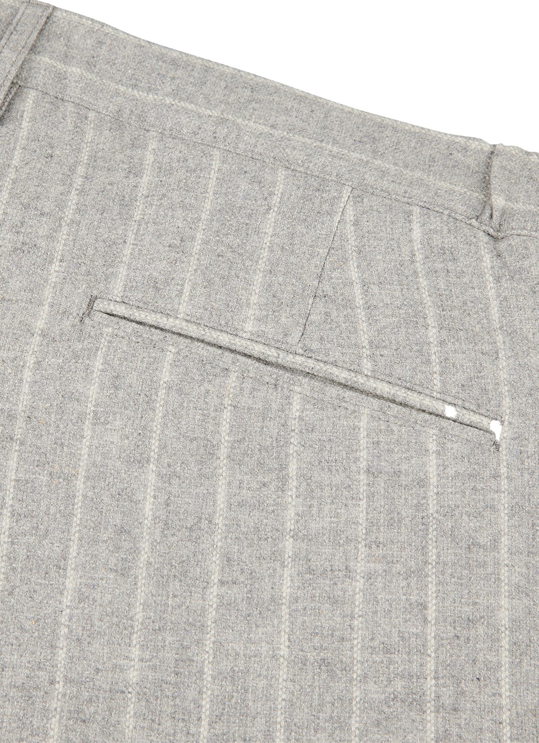 Profuomo Straight fit pantalon in scheerwolblend met streepprint - detail 3 grijsmele