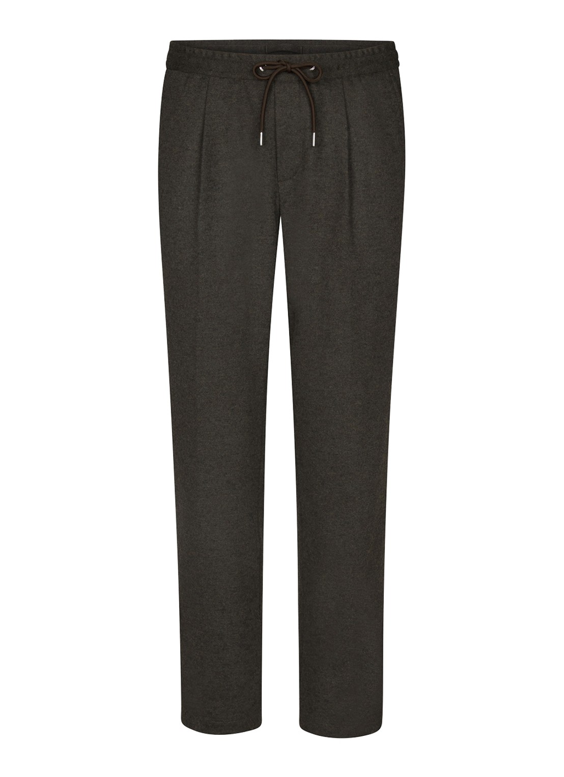 Profuomo Straight fit pantalon in wolblend - voorkant 5 bruin