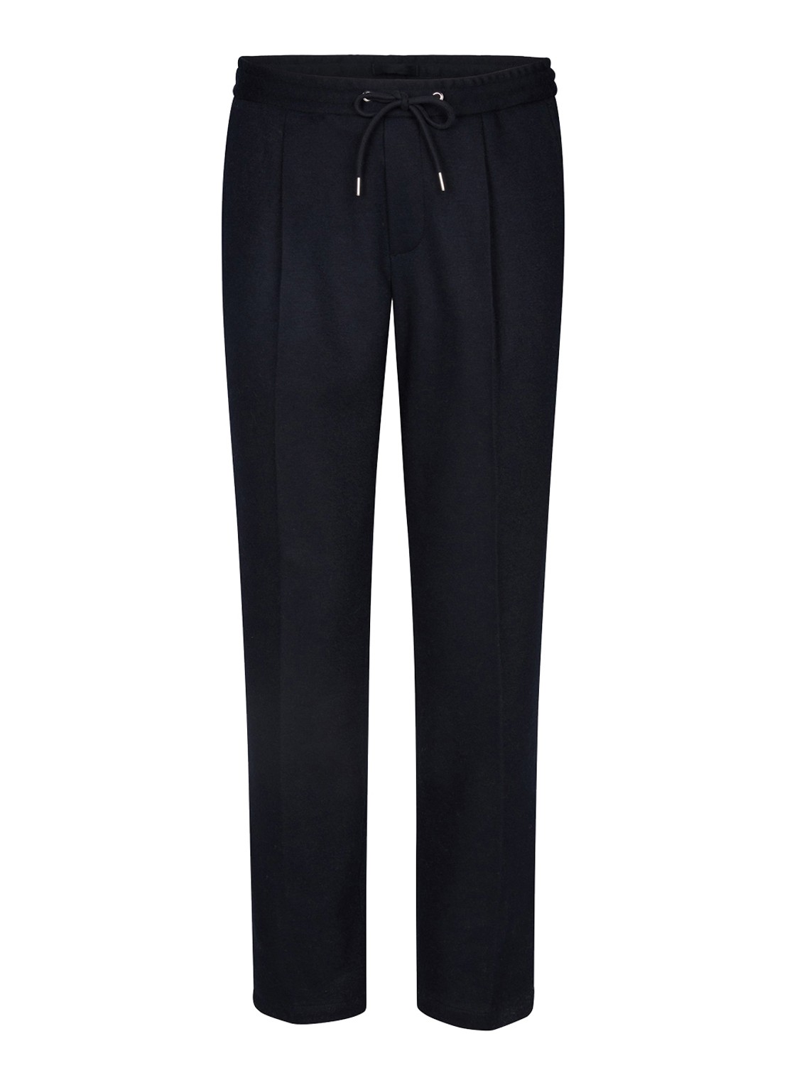 Profuomo Straight fit pantalon in wolblend - voorkant donkerblauw