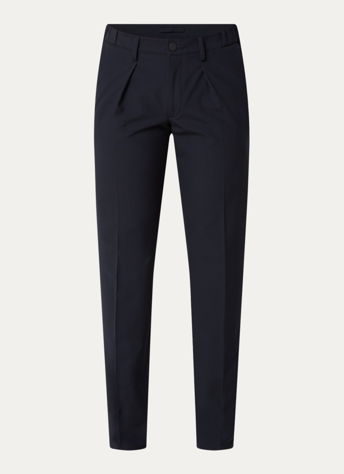 Profuomo Straight fit pantalon met steekzakken - voorkant 2 donkerblauw