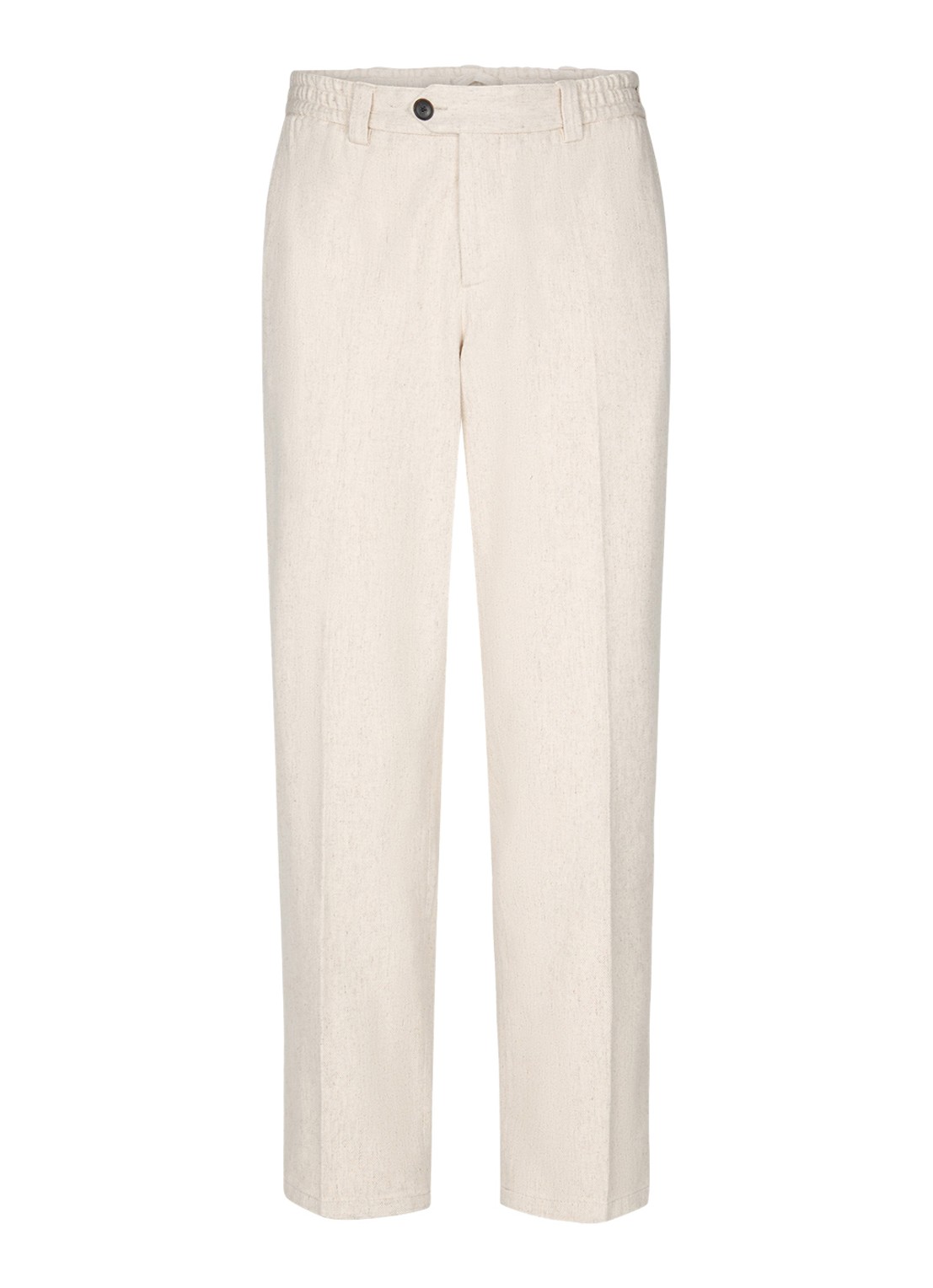 Profuomo Straight fit pantalon met steekzakken - voorkant gebroken wit