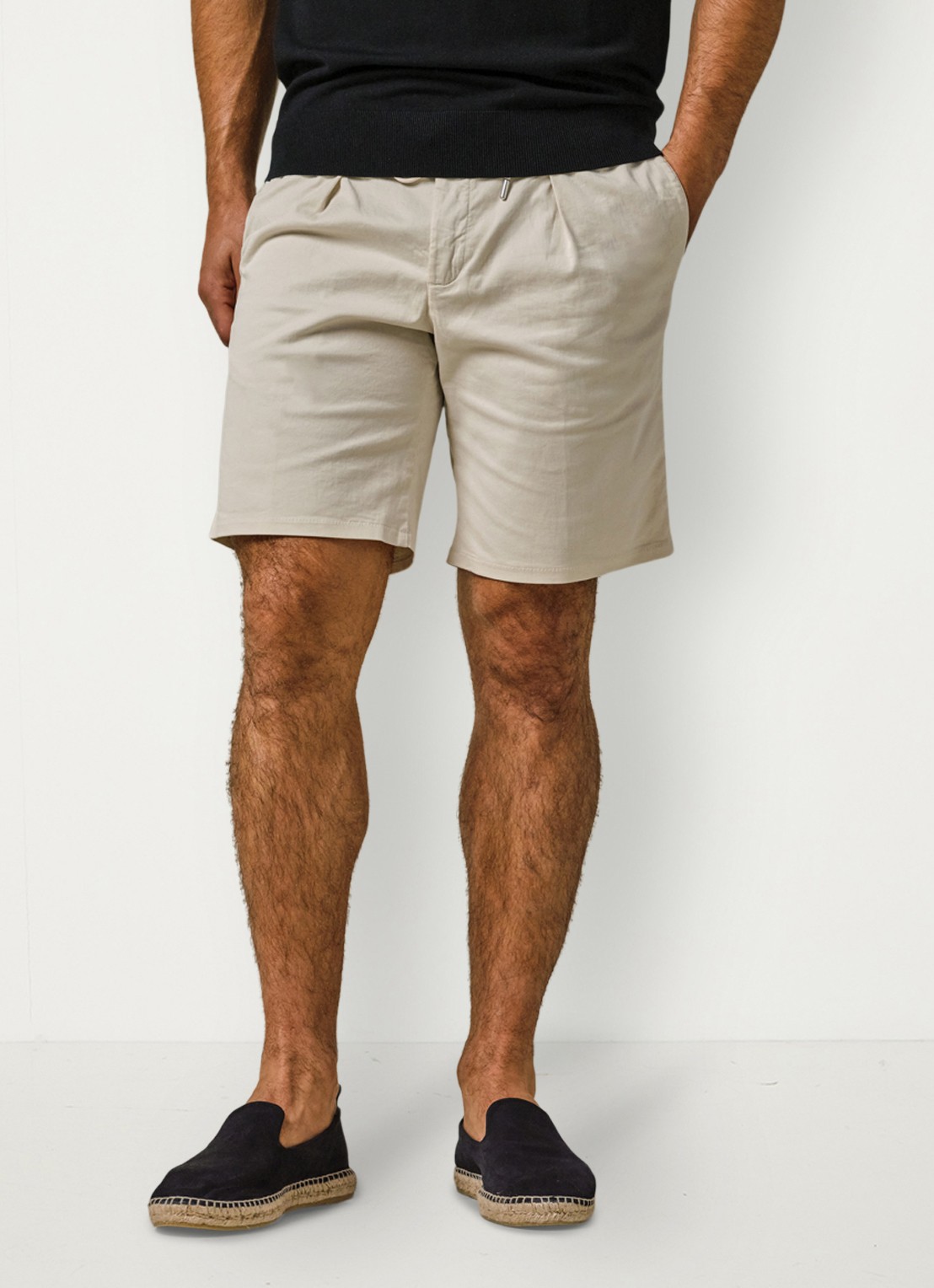 Profuomo Straight fit short met stretch - detail 3 gebroken wit