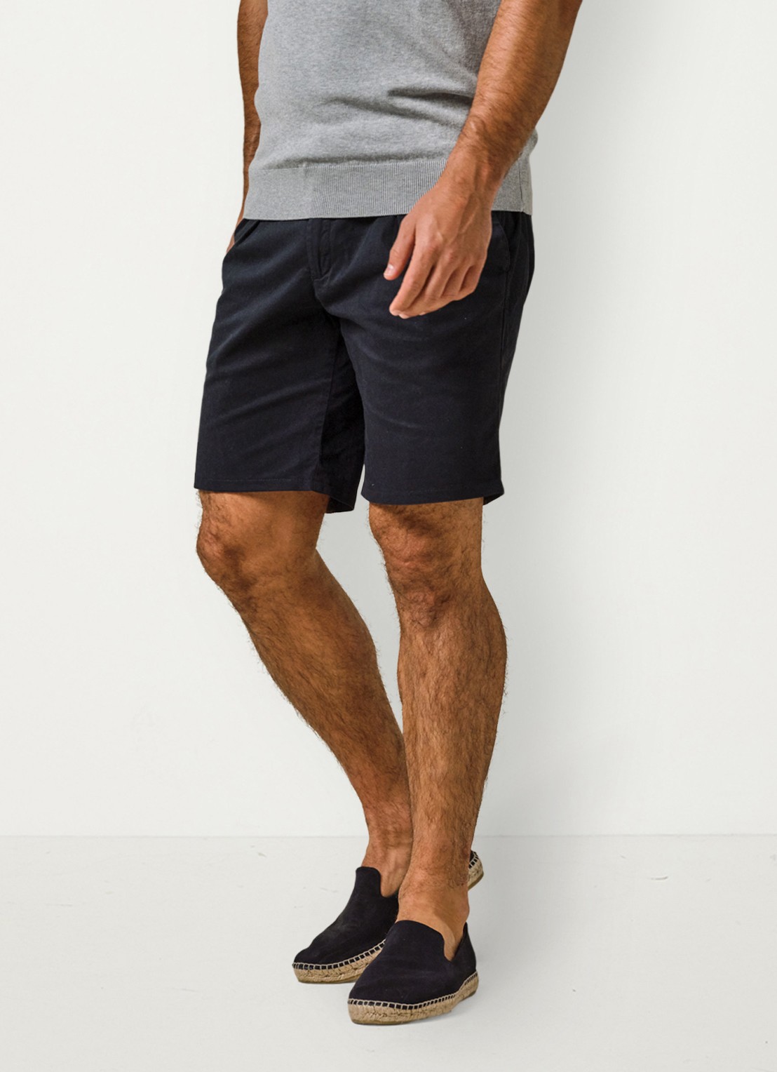 Profuomo Straight fit short met stretch - detail 3 donkerblauw