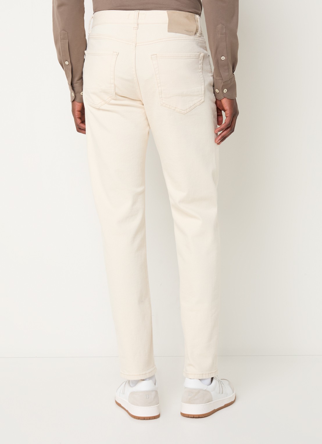 Profuomo Straight leg jeans met gekleurde wassing - achterkant gebroken wit