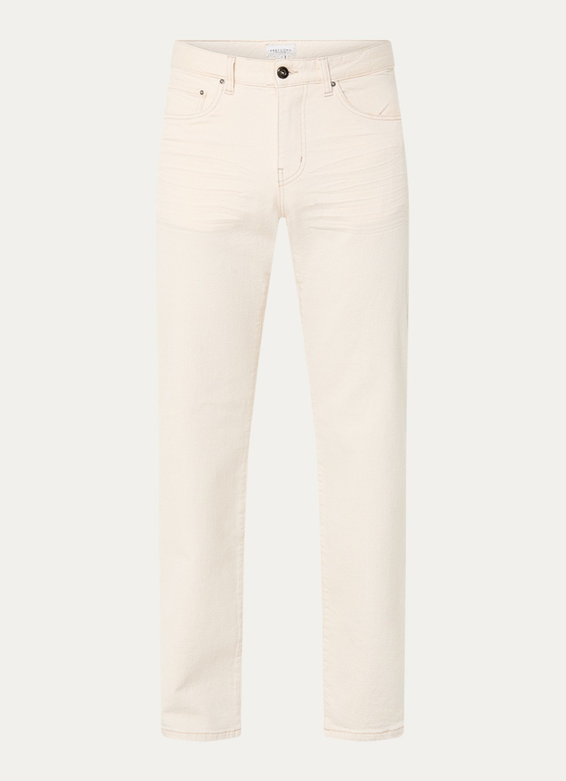 Profuomo Straight leg jeans met gekleurde wassing - voorkant 2 gebroken wit
