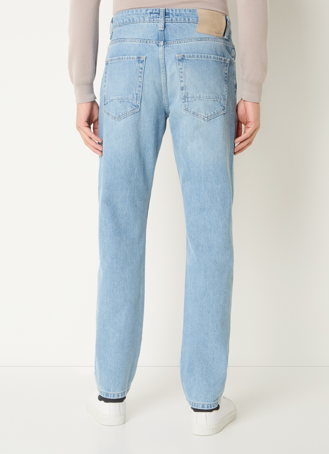 Profuomo Straight leg jeans met lichte wassing - achterkant 5 indigo