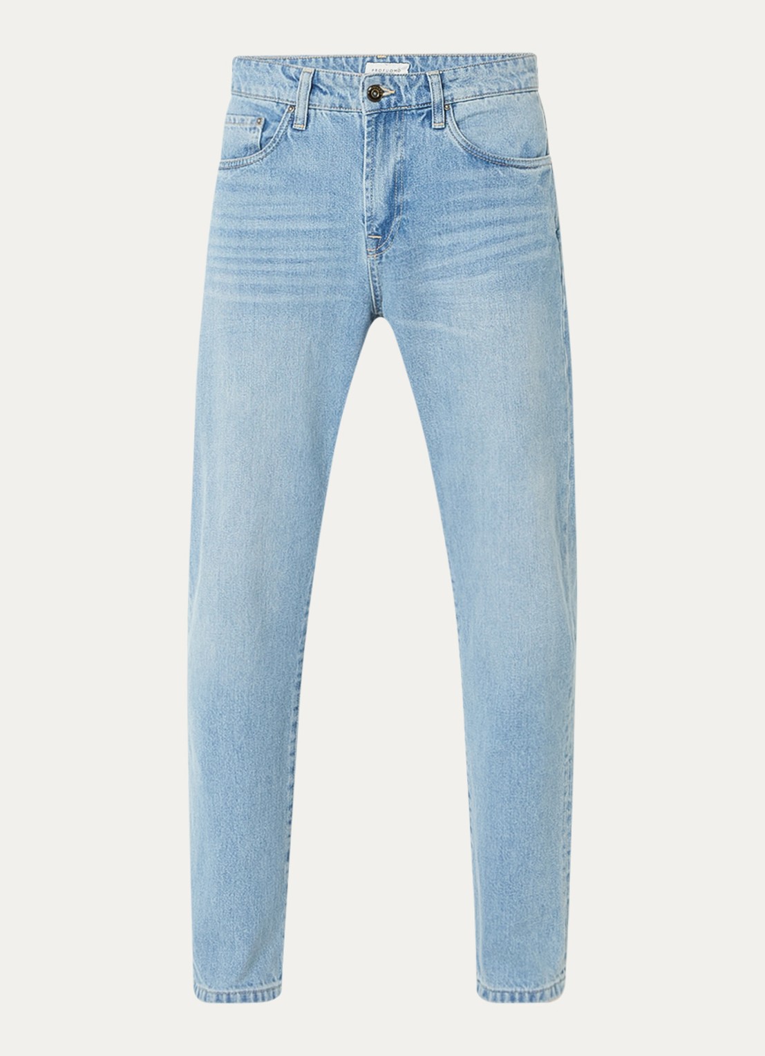Profuomo Straight leg jeans met lichte wassing - voorkant 3 indigo