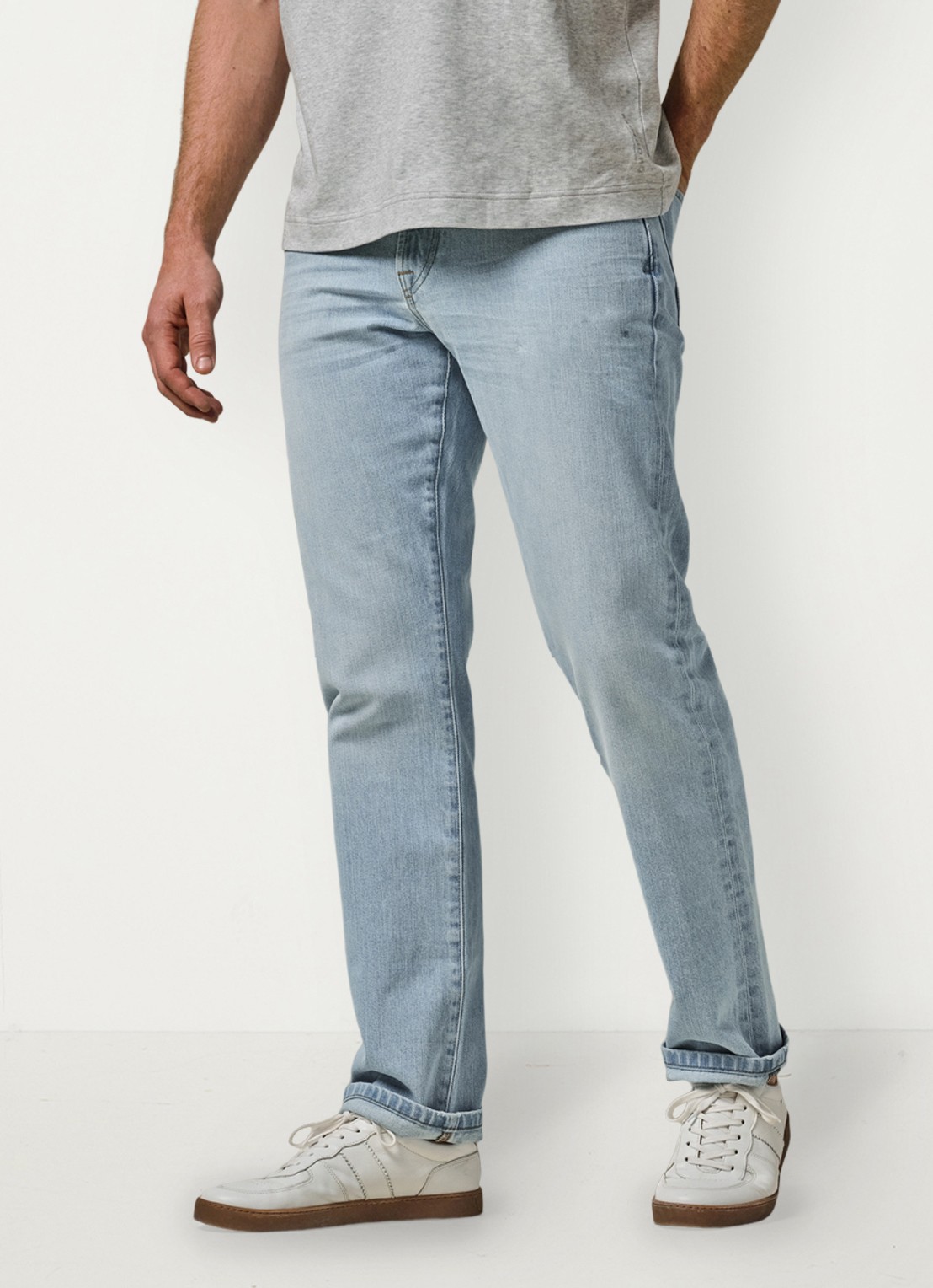 Profuomo Straight leg jeans met steekzakken - detail 3 lichtblauw