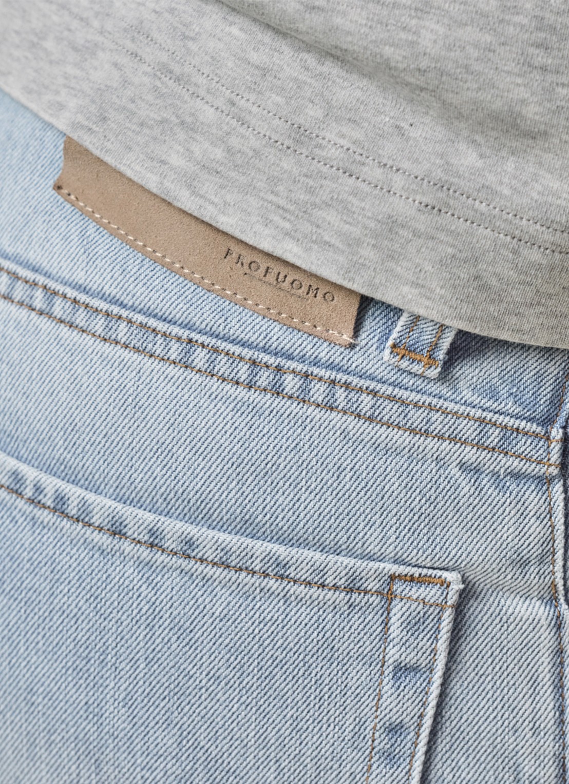 Profuomo Straight leg jeans met steekzakken - detail 4 lichtblauw