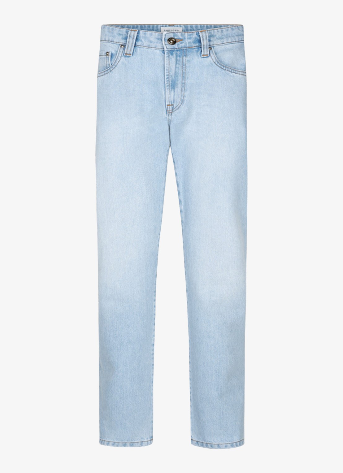 Profuomo Straight leg jeans met steekzakken - voorkant lichtblauw