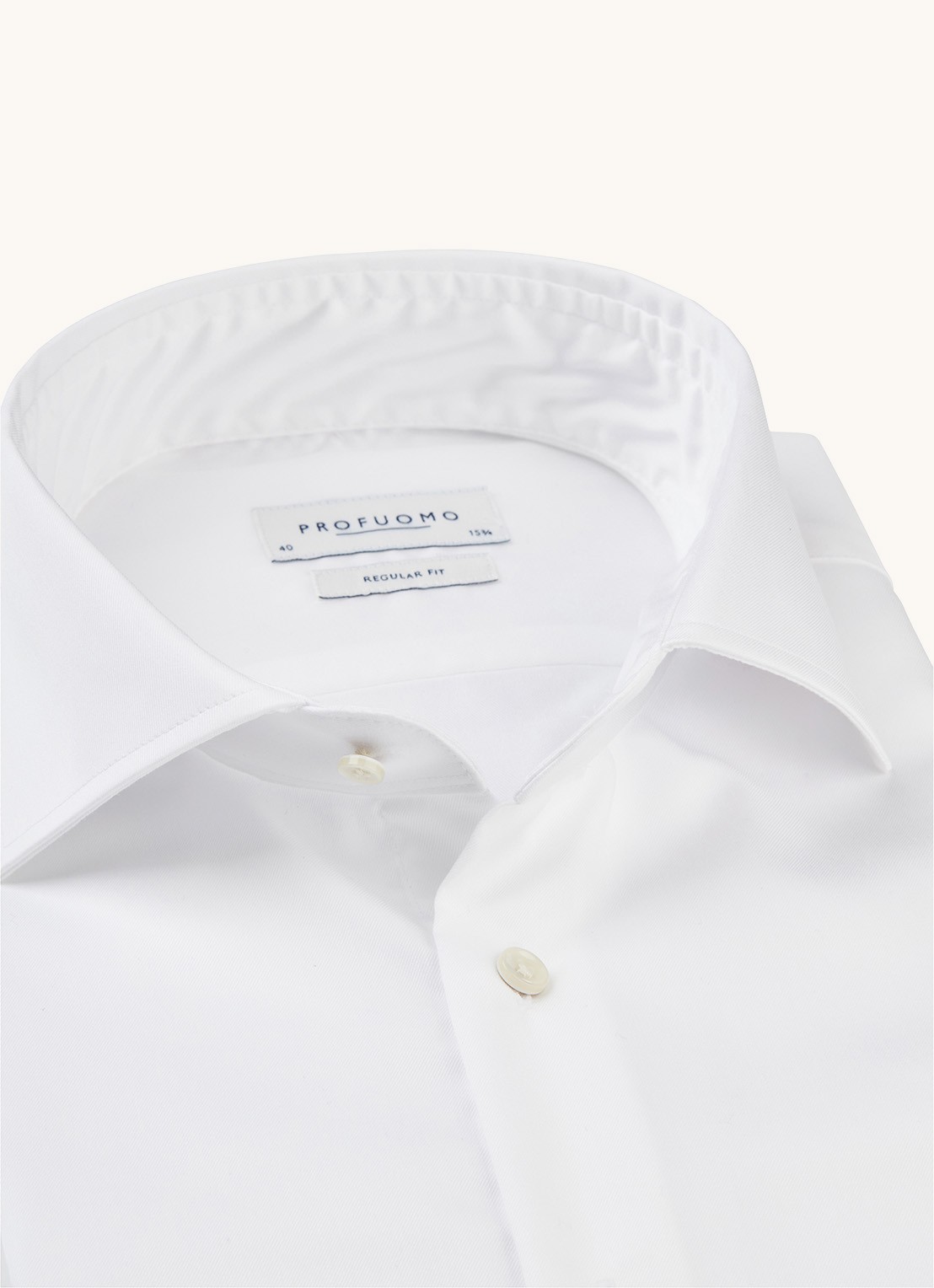 Profuomo Strijkvrij regular fit overhemd - detail 4 wit