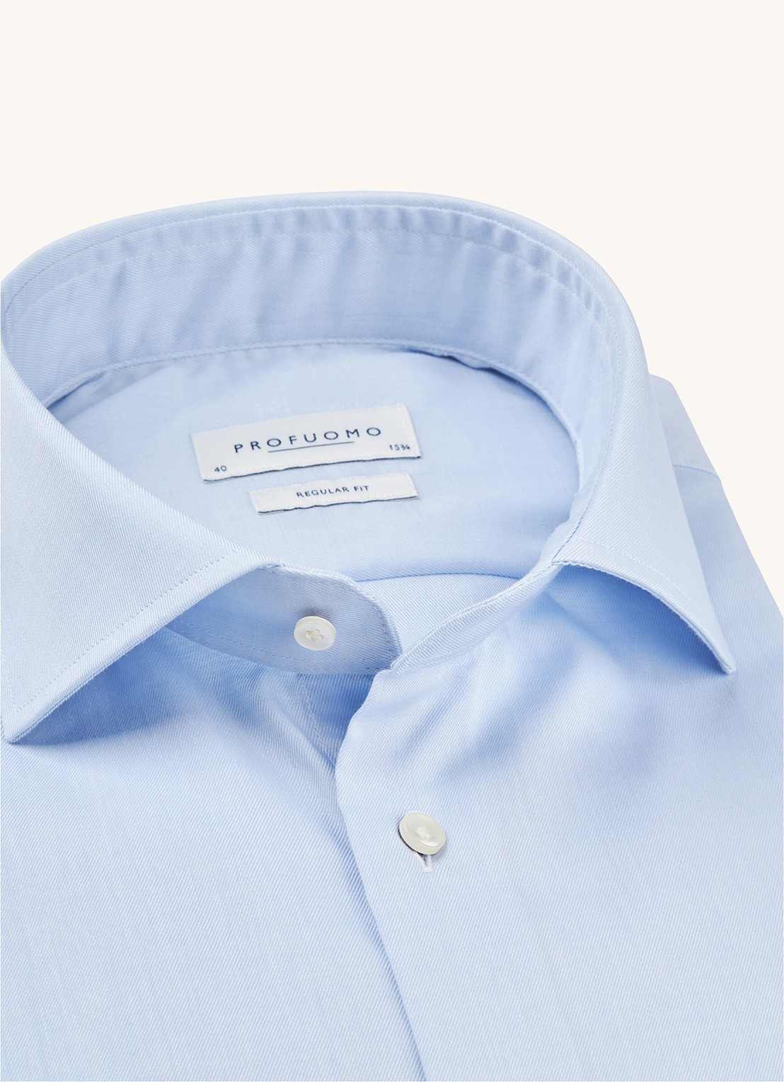 Profuomo Strijkvrij regular fit overhemd - detail 2 lichtblauw