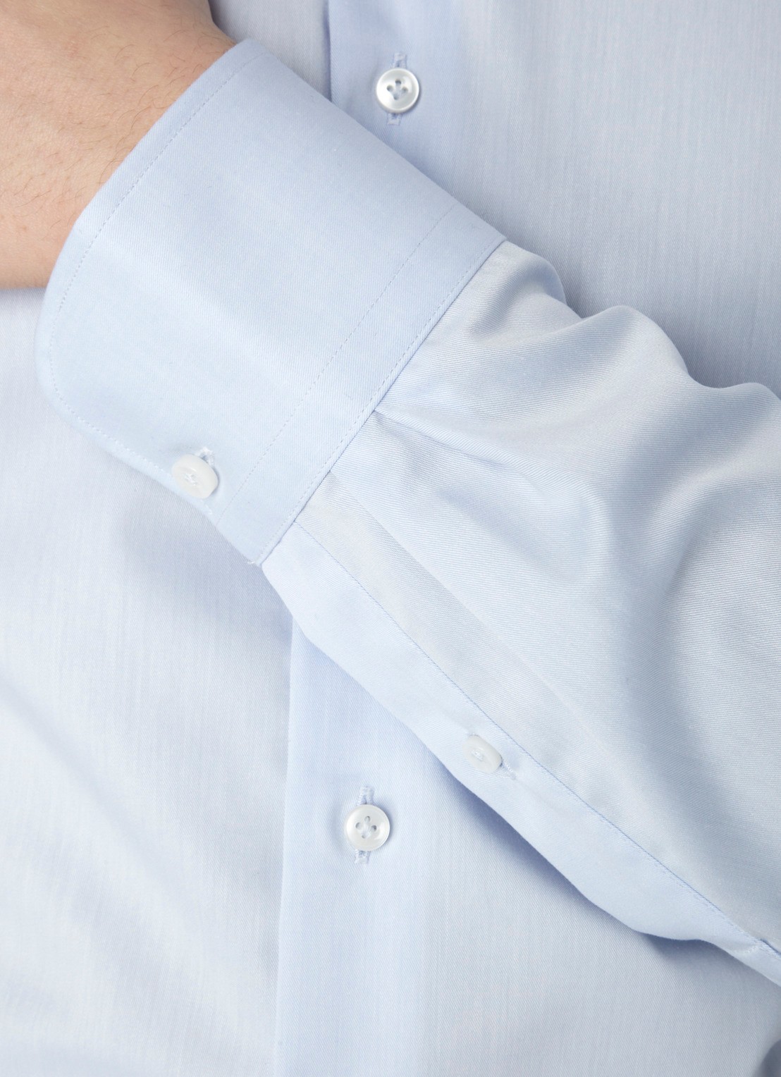 Profuomo Strijkvrij regular fit overhemd - detail 4 lichtblauw