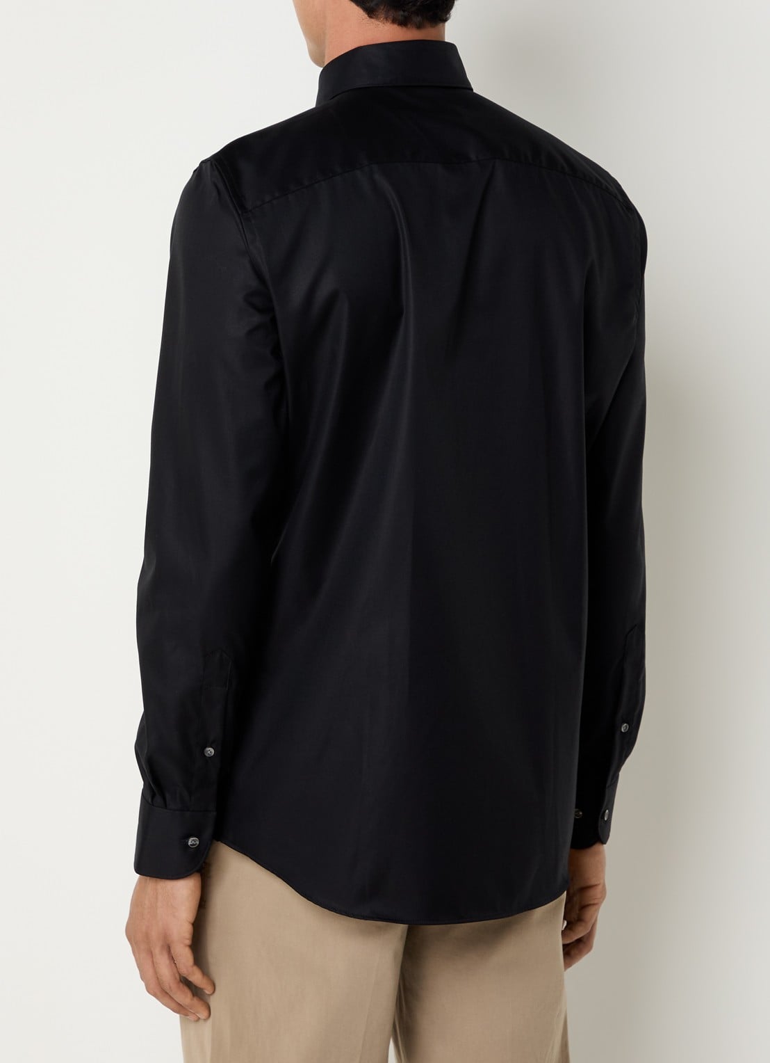 Profuomo Strijkvrij slim fit overhemd - achterkant 5 zwart