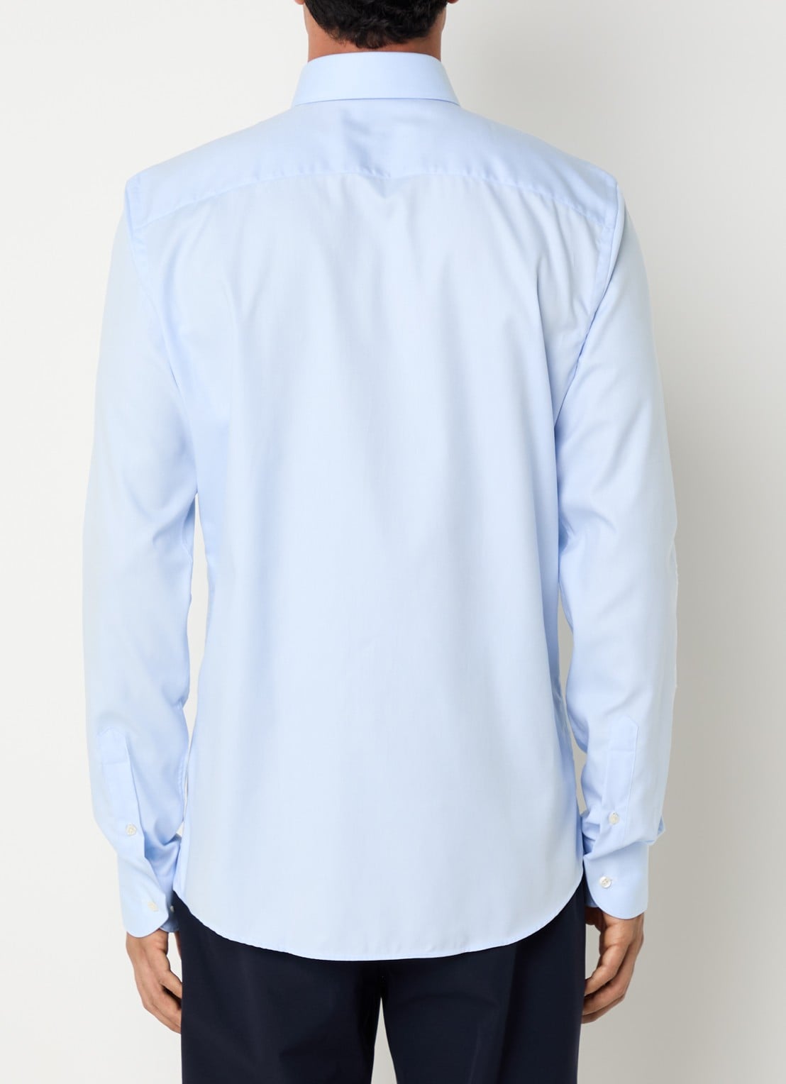 Profuomo Strijkvrij slim fit overhemd - achterkant 5 lichtblauw
