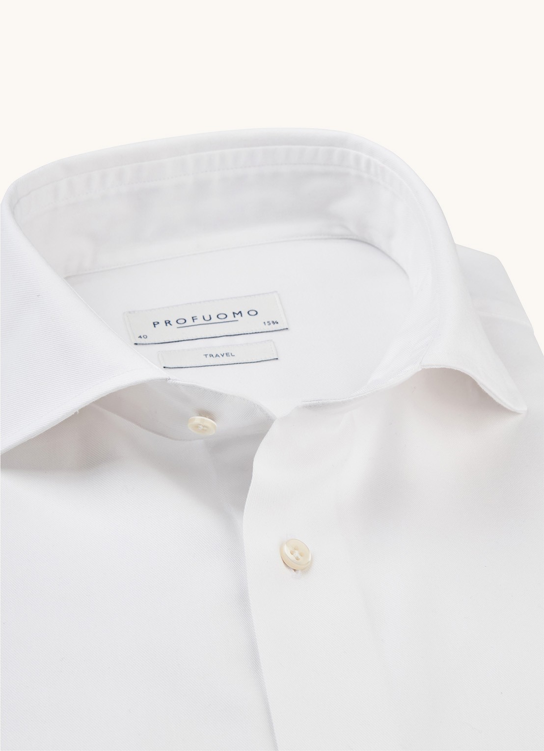 Profuomo Strijkvrij slim fit overhemd - detail 2 wit